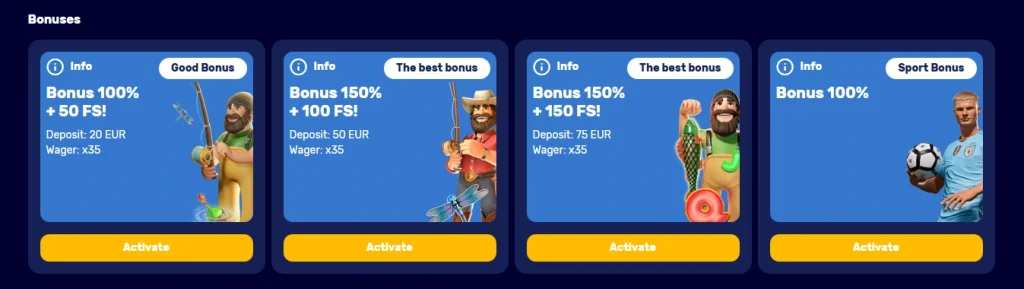 VeryWell Casino Bonus Categories